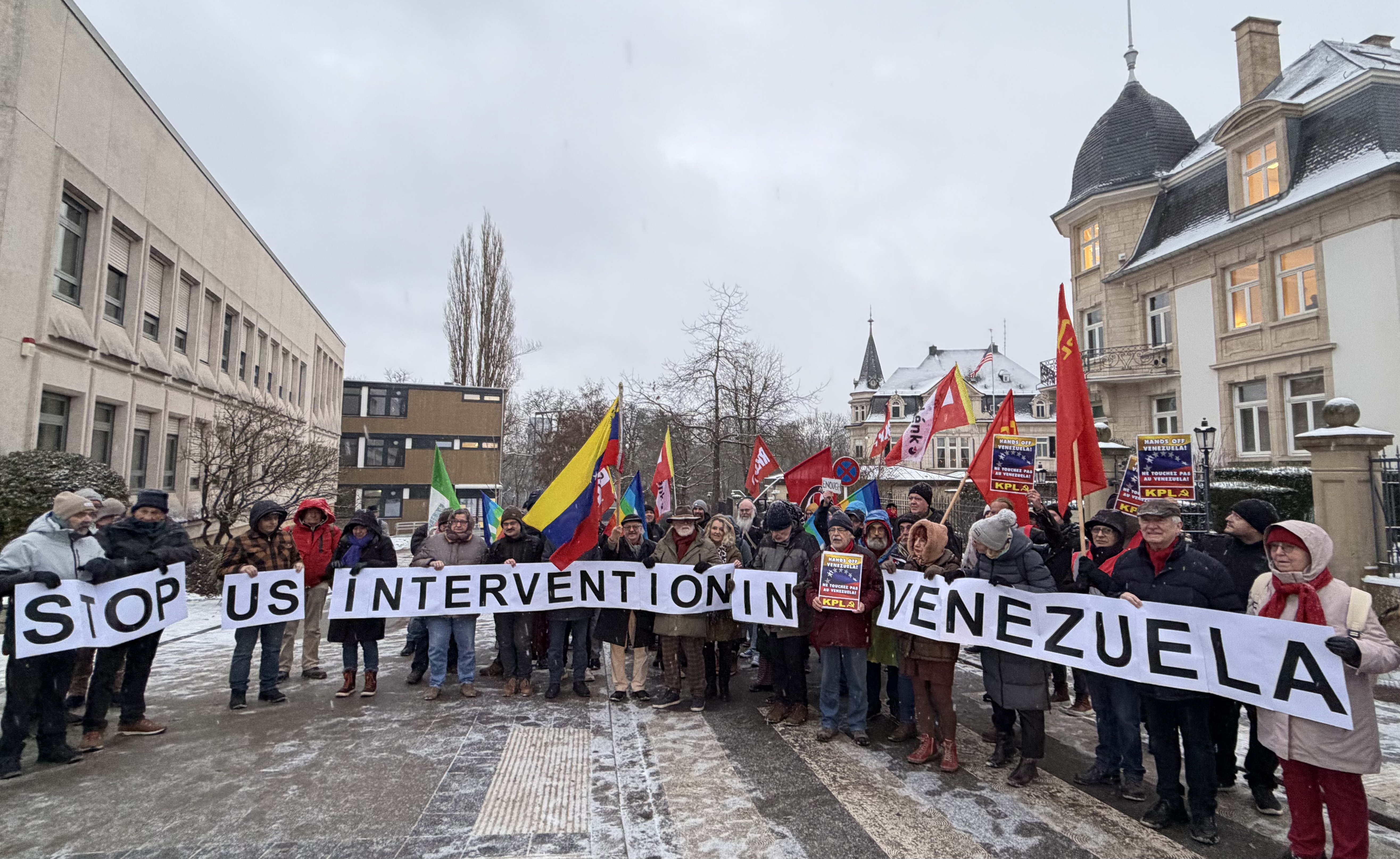'We must act now': Protesters gather outside US embassy over Venezuela intervention