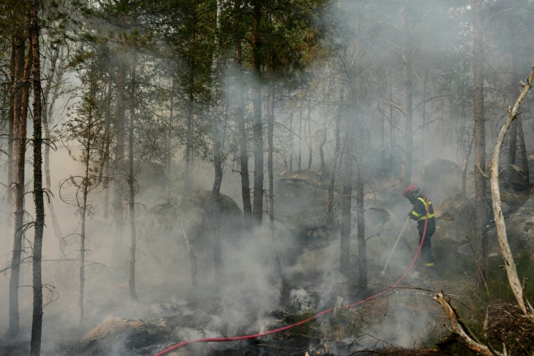 Schro Bëschbränn bei Paräis: Pompjee gëtt Brandstëftung am Bësch vu Fontainebleau zou