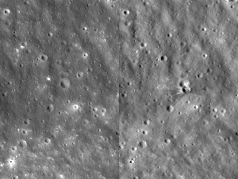 18 Meter Duerchmiesser: Nasa-Experten hunn Ausmooss no Aschlag vu SpaceX-Rakéitendeel um Mound berechent