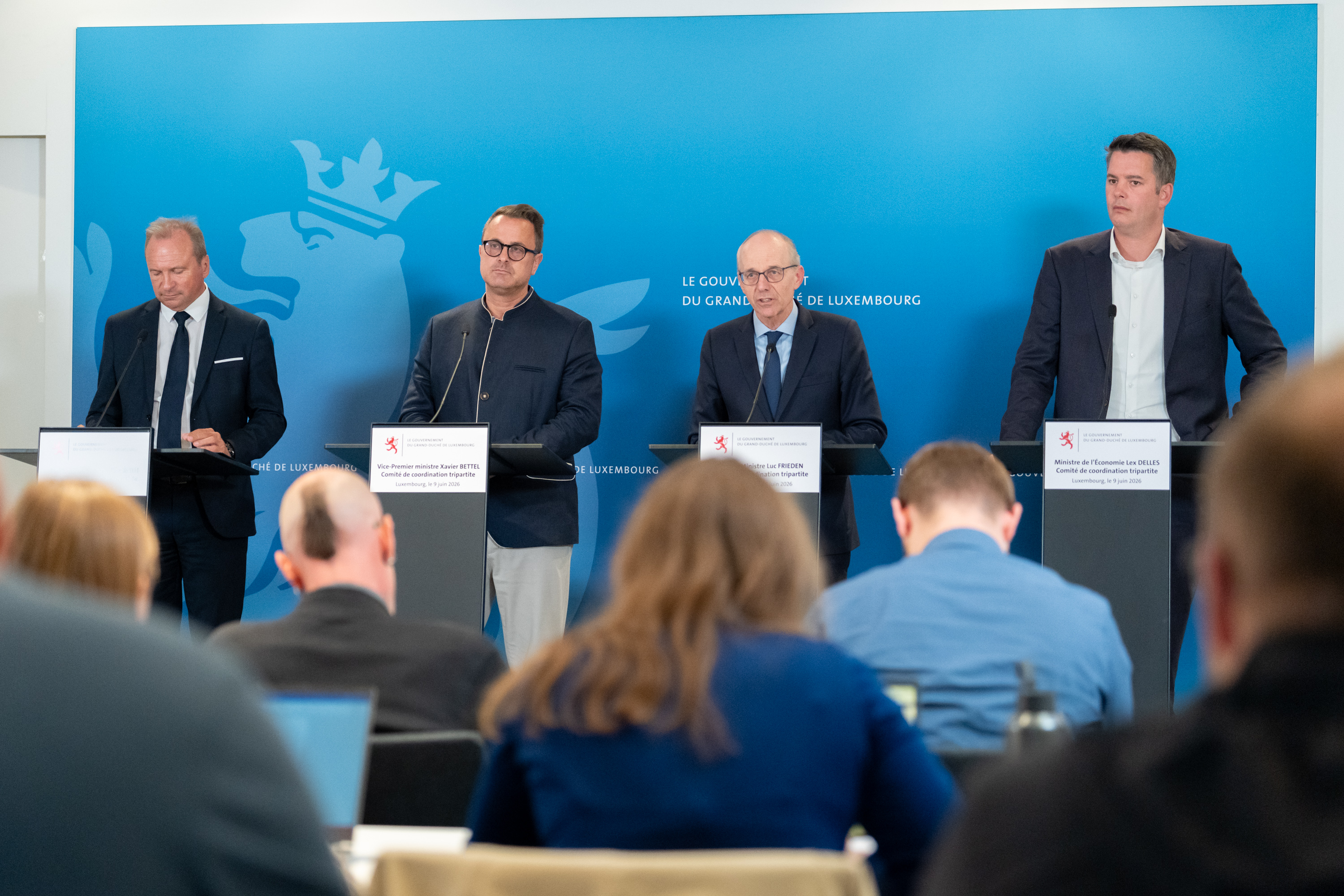 Pressekonferenz zum Tripartitesaccord: D'Leit entl