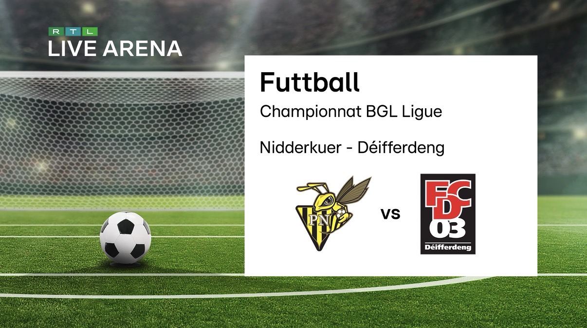 BGL Ligue an der RTL Live Arena: De Match Nidderkuer-Déifferdeng vun 20 Auer un am Livestream a Liveticker