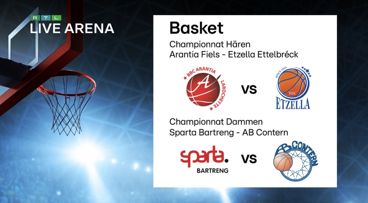 Enovos League an der RTL Live Arena: Fiels-Etzella bei den Dammen um 18.30 Auer a Bartreng-Conter bei den Hären um 20 Auer am Stream
