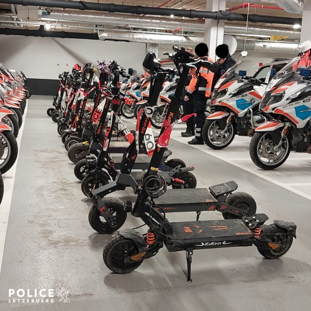 Over 25 km/h: 14 electric scooters confiscated in Luxembourg City for illegal modifications