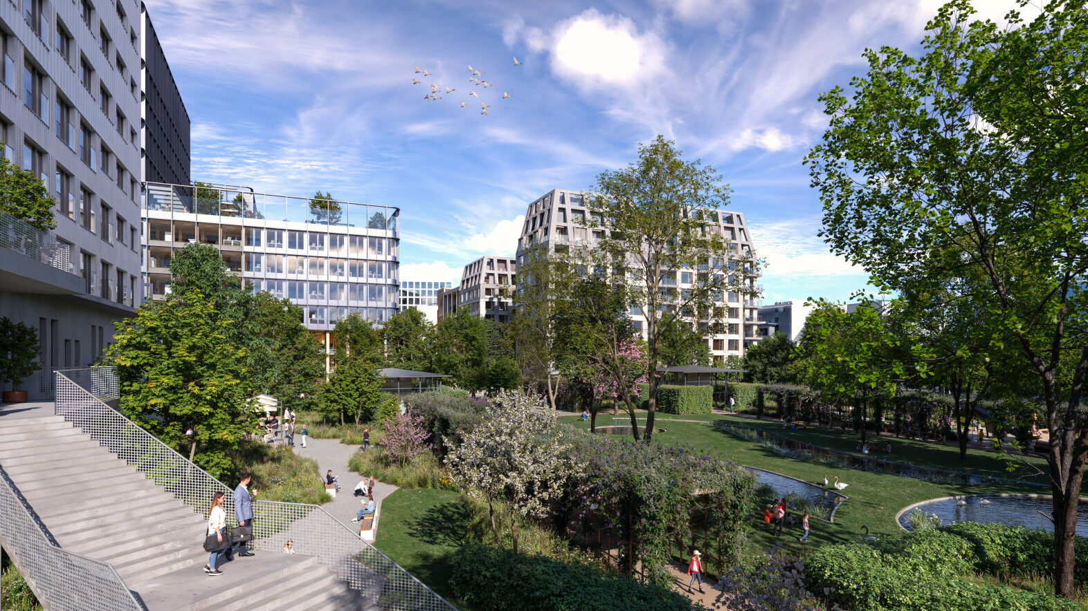 Fréiere Block vun der BGL-BNP-Paribas : Den neie Quartier Kennedy-Park - eng urban Entwécklung um Kierchbierg