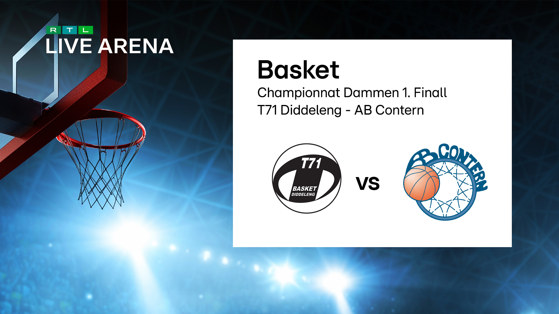 Enovos League an der RTL Live Arena: 1. Finall vun den Dammen tëscht Diddeleng a Conter um 17 Auer am Livestream