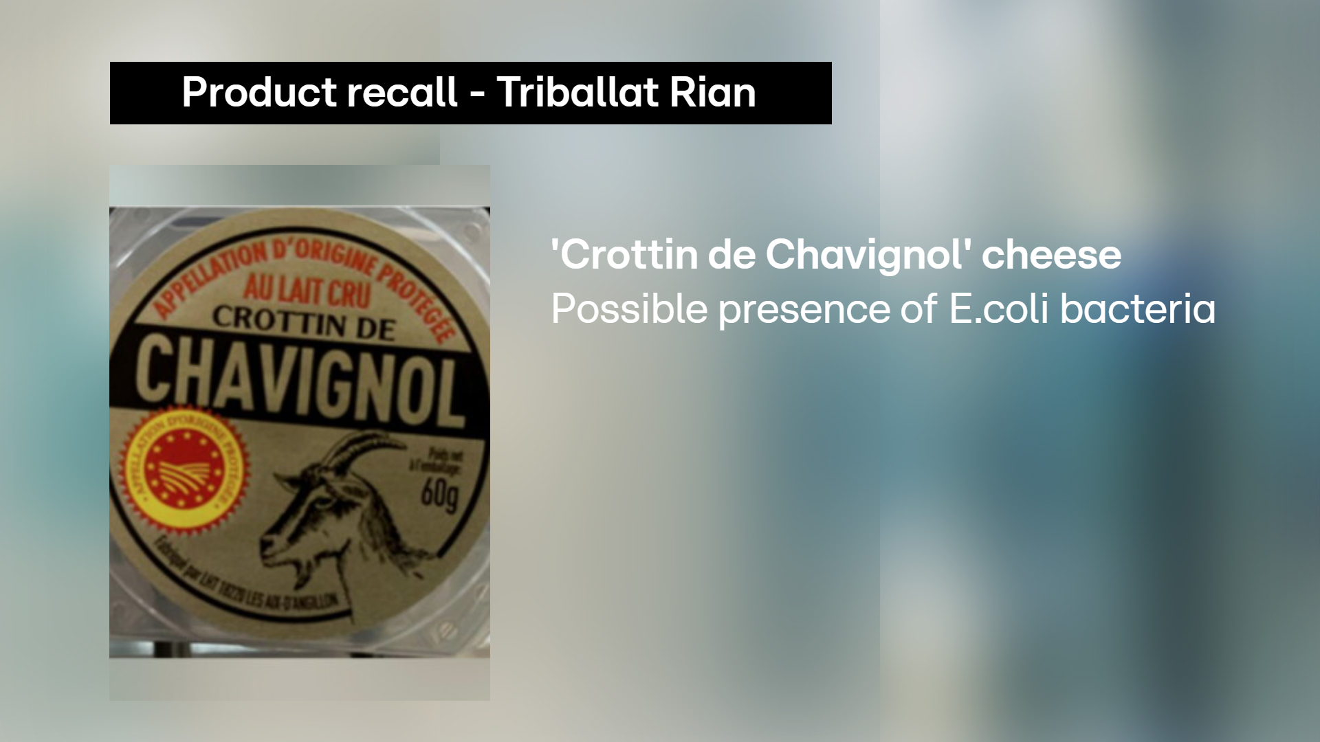 Product recall: Delhaize recalls Triballat Rian 'Crottin de Chavignol' over possible bacteria