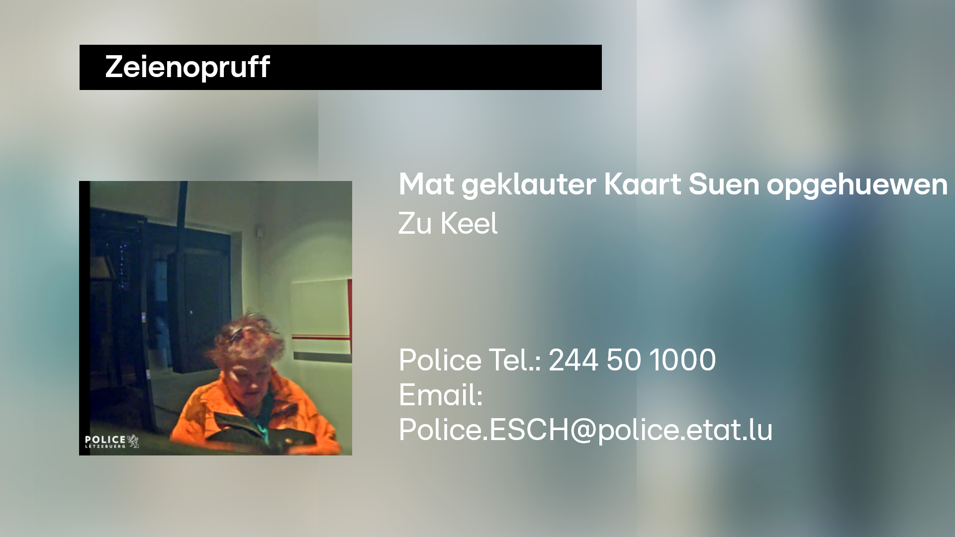 Zeienopruff: Zu Keel Sue mat geklauter Bankkaart o