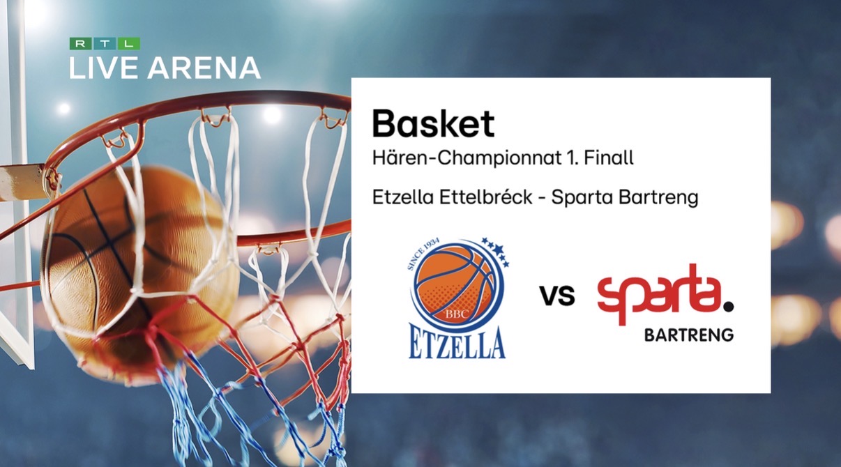 Enovos League an der RTL Live Arena: Déi 1. Finall tëscht Etzella Ettelbréck a Sparta Bartreng um 17.30 Auer am Livestream