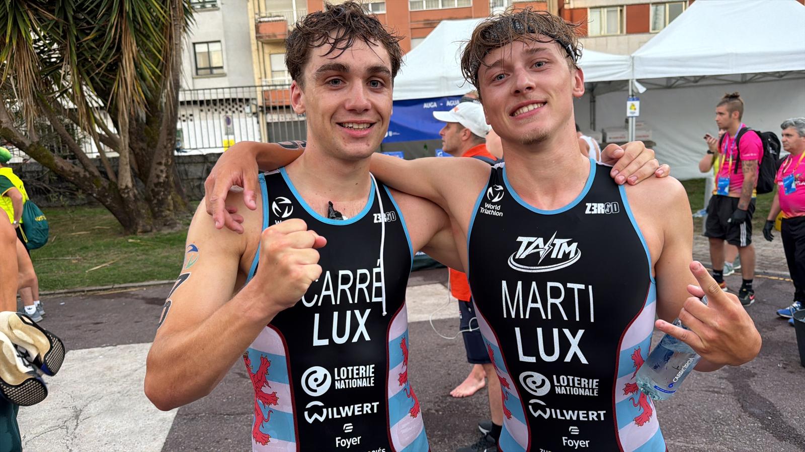 Triathlon-WM zu Pontevedra a Spuenien: Aurélien Carré gëtt bei den U23 gudden 21ten, Théo Marti op Plaz 26