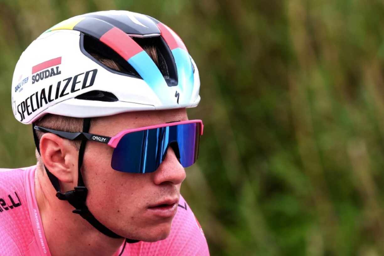 Le Belge Remco Evenepoel lors de la 3e étape du Giro, le 8 mai 2023 entre Vasto et Melfi