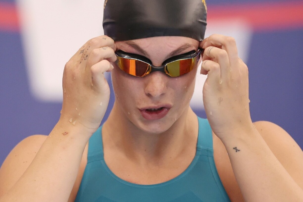 Canada's Penny Oleksiak at swimming competition in the US state of Illinois in March 2025