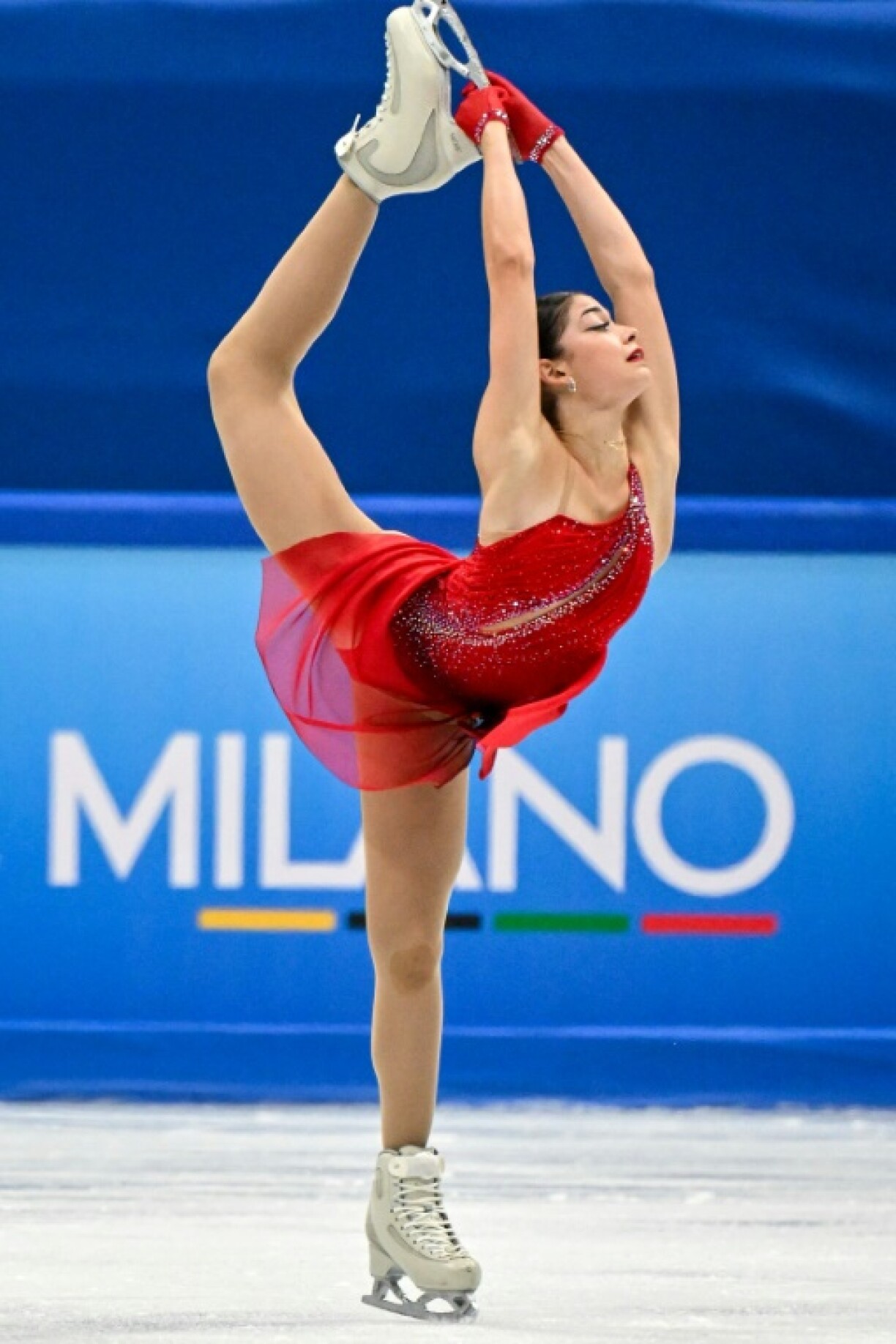 Russia's Adeliia Petrosian qualified to compete in the 2026 Winter Olympics under a neutral banner during the ISU Skate to Milano Figure Skating Qualifier 2025 in Beijing