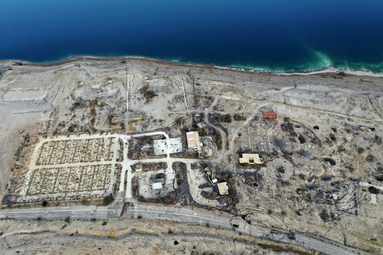 Le complexe touristique d'Ein Gedi, aujourd'hui à l'abandon après le recul de la mer Morte.