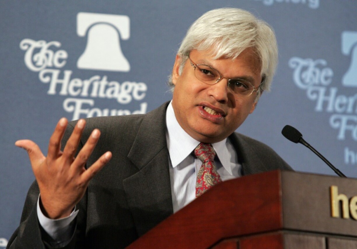 Ashley Tellis, a longtime US scholar on India, speaks during at the Heritage Foundation in Washington in May 2007