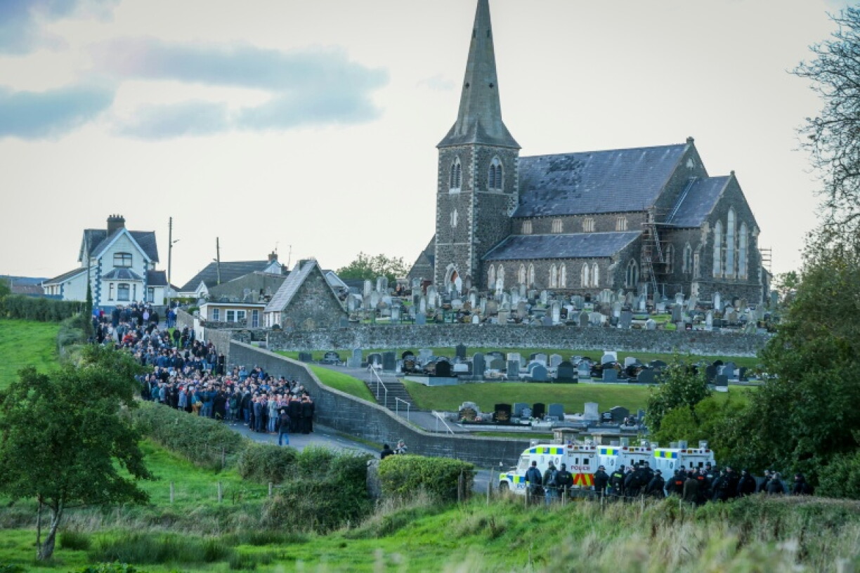 Portadown Orangemen and supporters gather at Drumcree Church in a tense standoff after being stopped by police from marching to Garvaghy Road, in Portadown, Northern Ireland