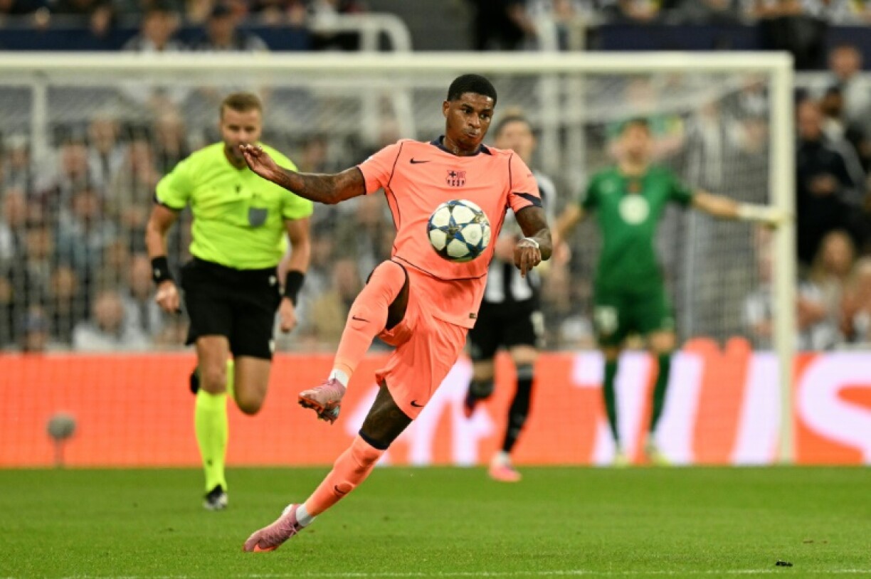 Marcus Rashford scored his first goals for Barcelona in the Champions League defeat of Newcastle United
