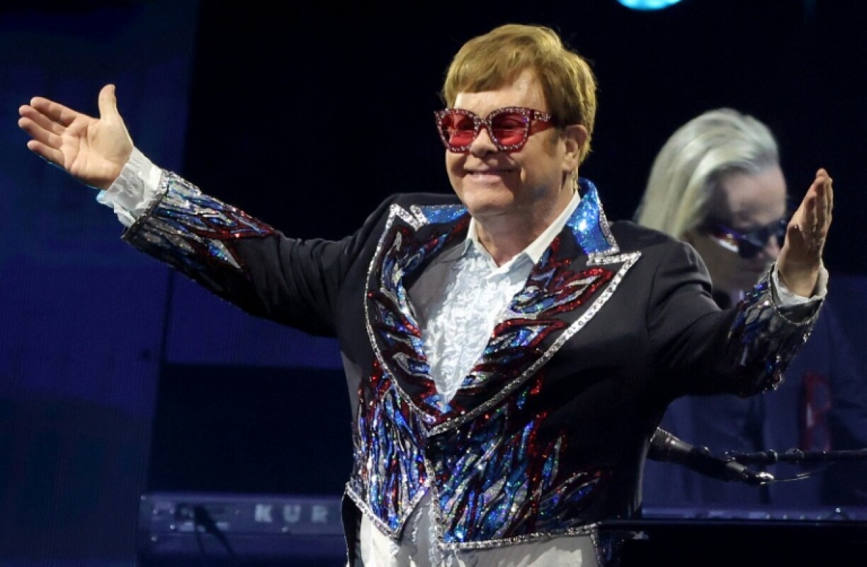 Elton John performs during his 'Farewell Yellow Brick Road: The Final Tour' show in Las Vegas in November 2022