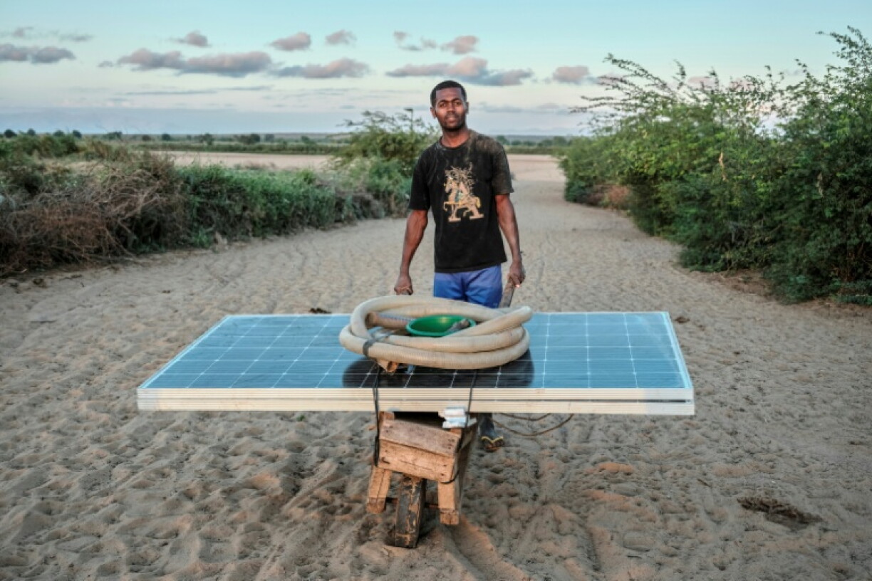 Manjomaro Andrianantenaina has just installed a solar-powered water pump