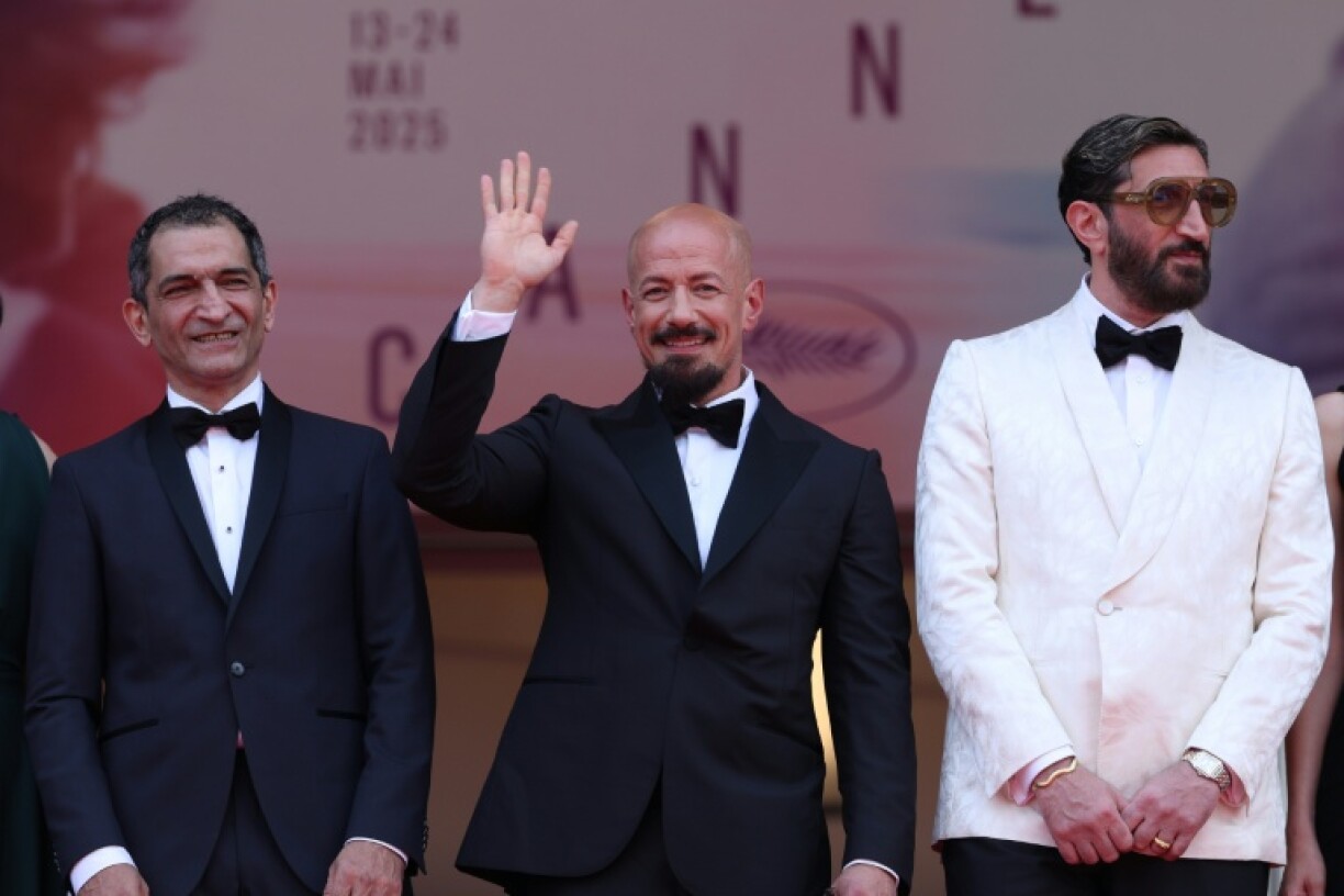 Egypt's president will 'sit there until he dies', says Swedish-Egyptian Palme d'Or contender Tarik Saleh (centre)