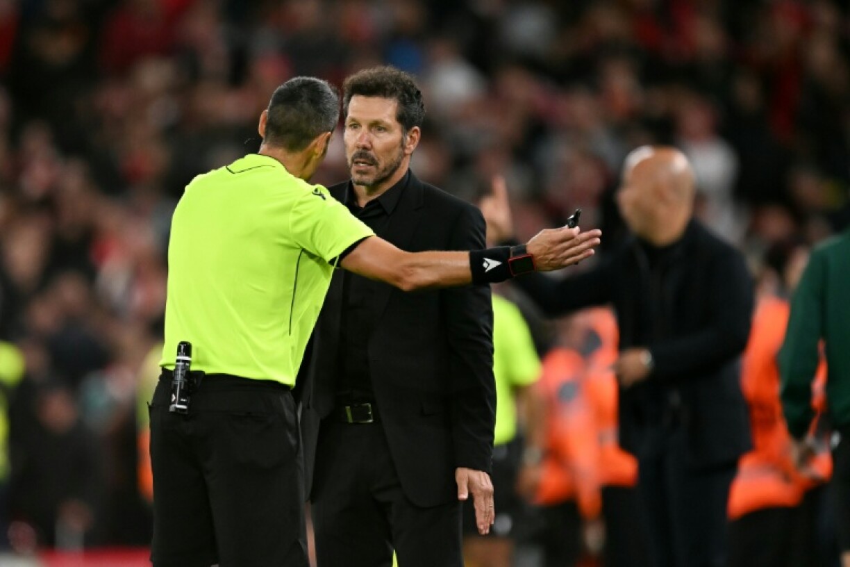 Diego Simeone was sent off for his altercation with the Liverpool support
