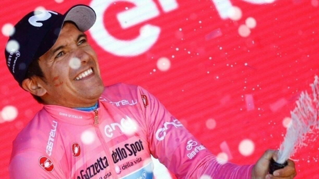 De Richard Carapaz, Virjoresgewënner vum Giro d'Italia.