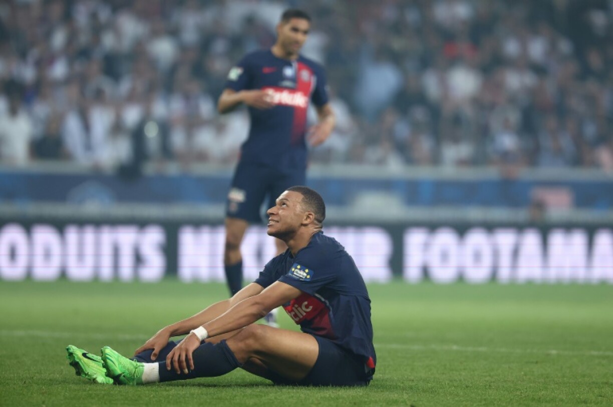 Kylian Mbappé pendant la finale de la Coupe de France entre le Paris SG et Lyon, le 25 mai 2024 à Villeneuve d'Ascq.