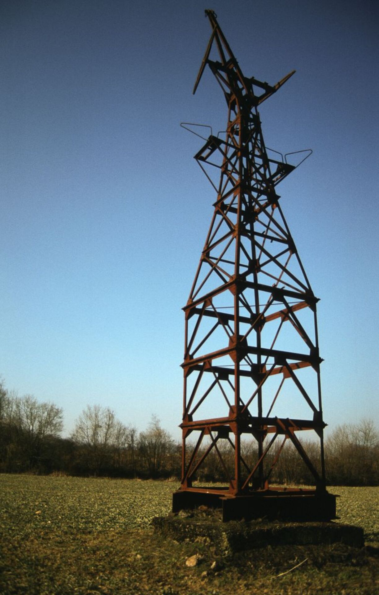 A photo of the pylon before it was taken down.