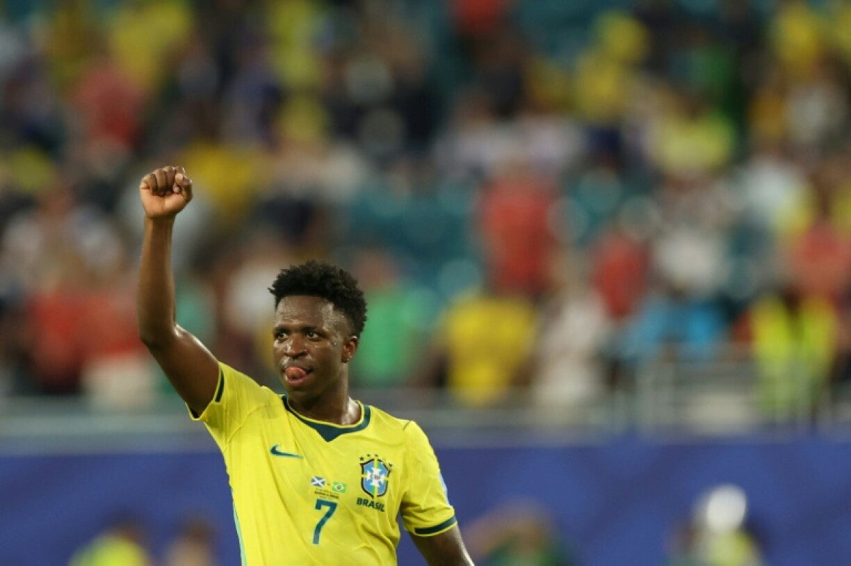 L'ailier du Brésil Vinicius Jr a inscrit un doublé contre l'Ecosse le 24 juin 2026 à Miami
