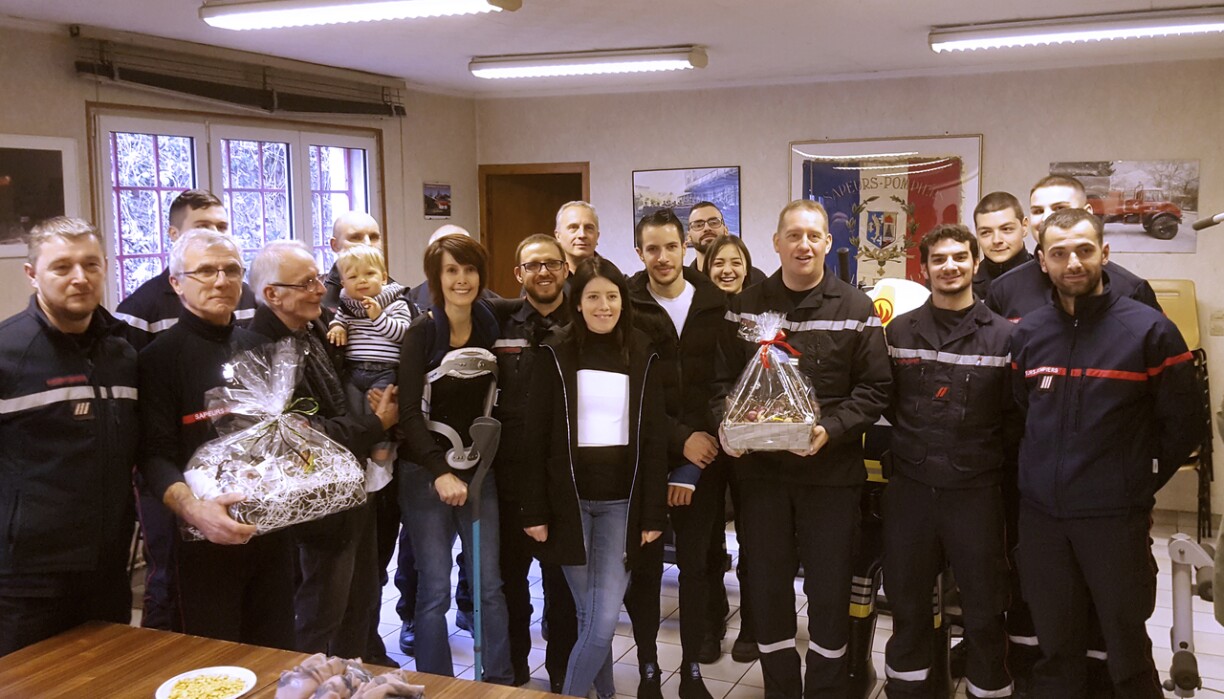 Ce week-end, des victimes de l'accident sont venus remercier leurs anges-gardiens à la caserne de Villerupt.