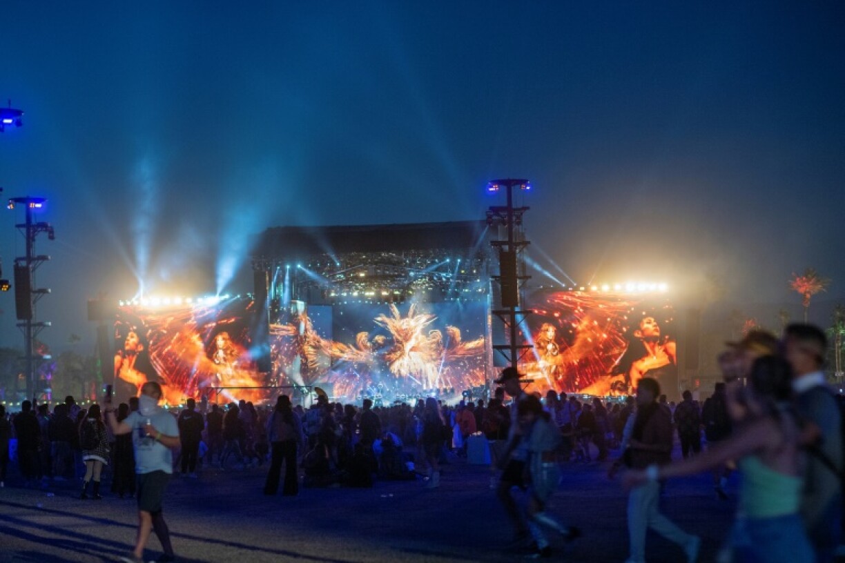 L'une des scènes du festival Coachella à Indio, en Californie, le 16 avril 2022