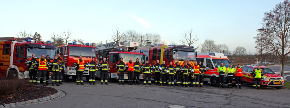 Gruppefoto vun der Déngschtekipp vum Gruppement Musel. Dat sinn déi eenzel Centres d'Incendie et de Secours vu Biwer, Gréiwemaacher-Mäertert a Manternach.