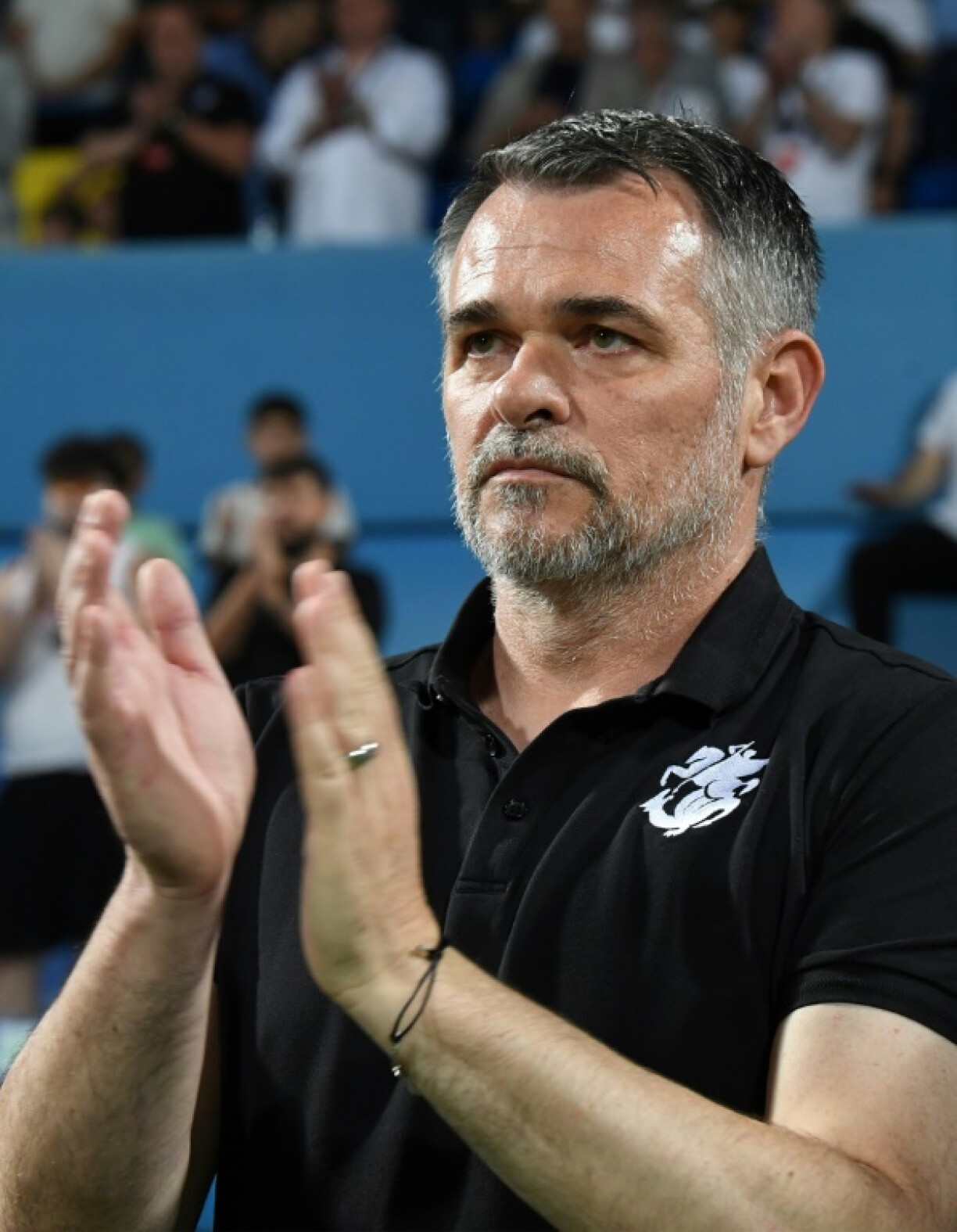 Willy Sagnol le sélectionneur français de la Géorgie lors du match amical contre le Monténégro à Podgorica le 9 juin 2024