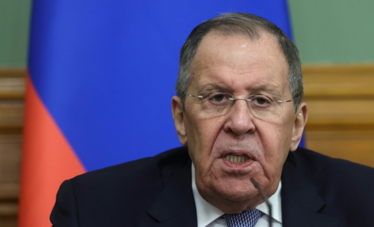 Le ministre russe des Affaires étrangères, Sergueï Lavrov, participe à une conférence de presse, à Moscou, le 18 mai 2026