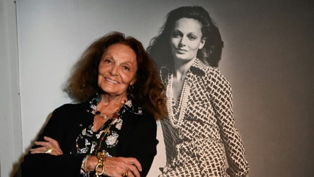 La créatrice de mode Diane von Furstenberg au Musée Mode et Dentelle, le 20 avril 2023 à Bruxelles