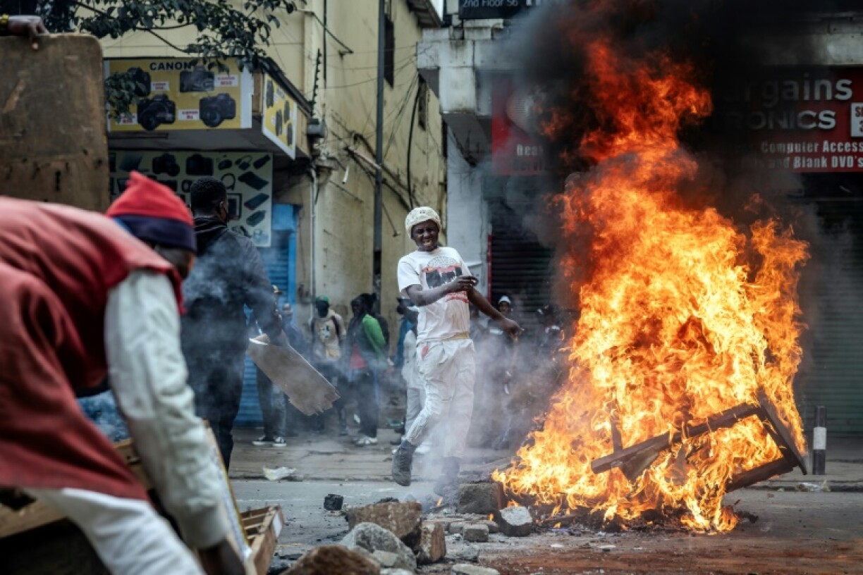Protests in Nairobi's business district left the area in ruins