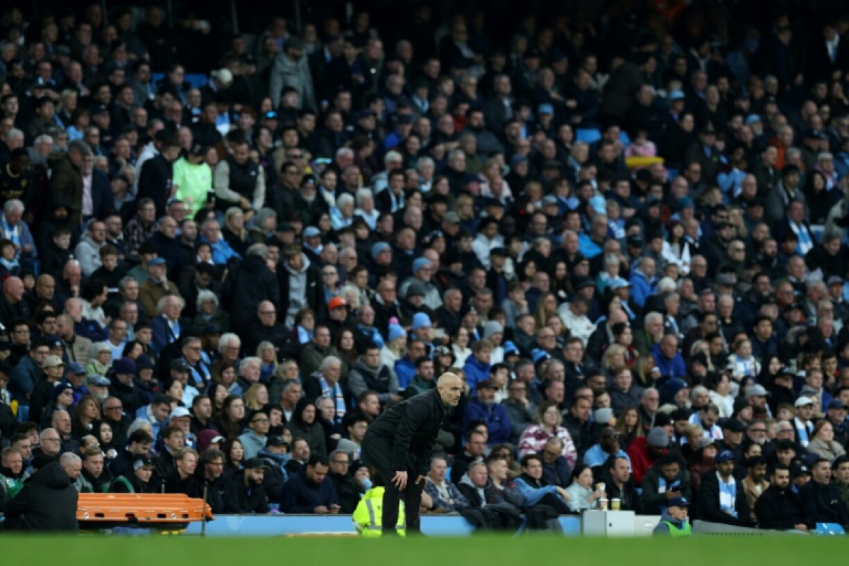 Manchester City manager Enzo Maresca watches from the touchline during his side's 1-0 Premier League loss at home to Brighton