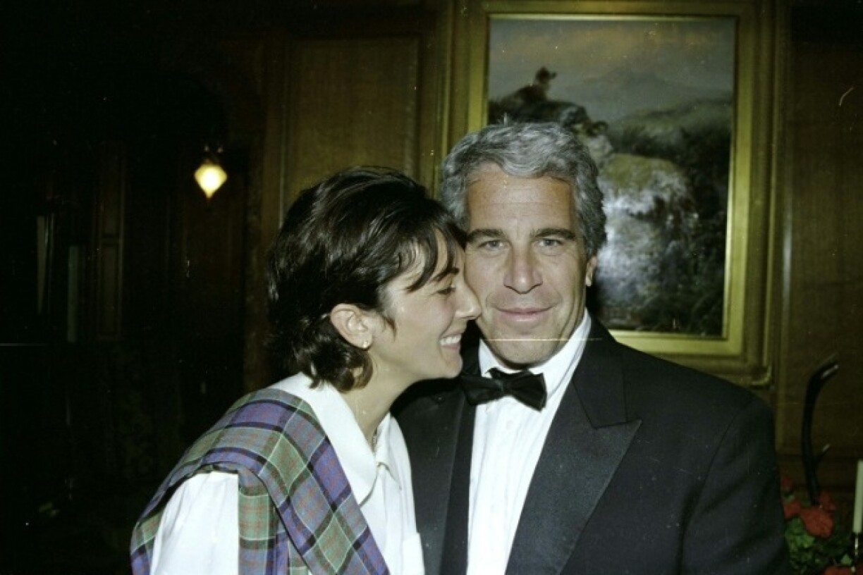 This undated trial evidence image obtained December 8, 2021, from the US District Court for the Southern District of New York shows British socialite Ghislaine Maxwell, who has been convicted of sex crimes, and US financier Jeffrey Epstein