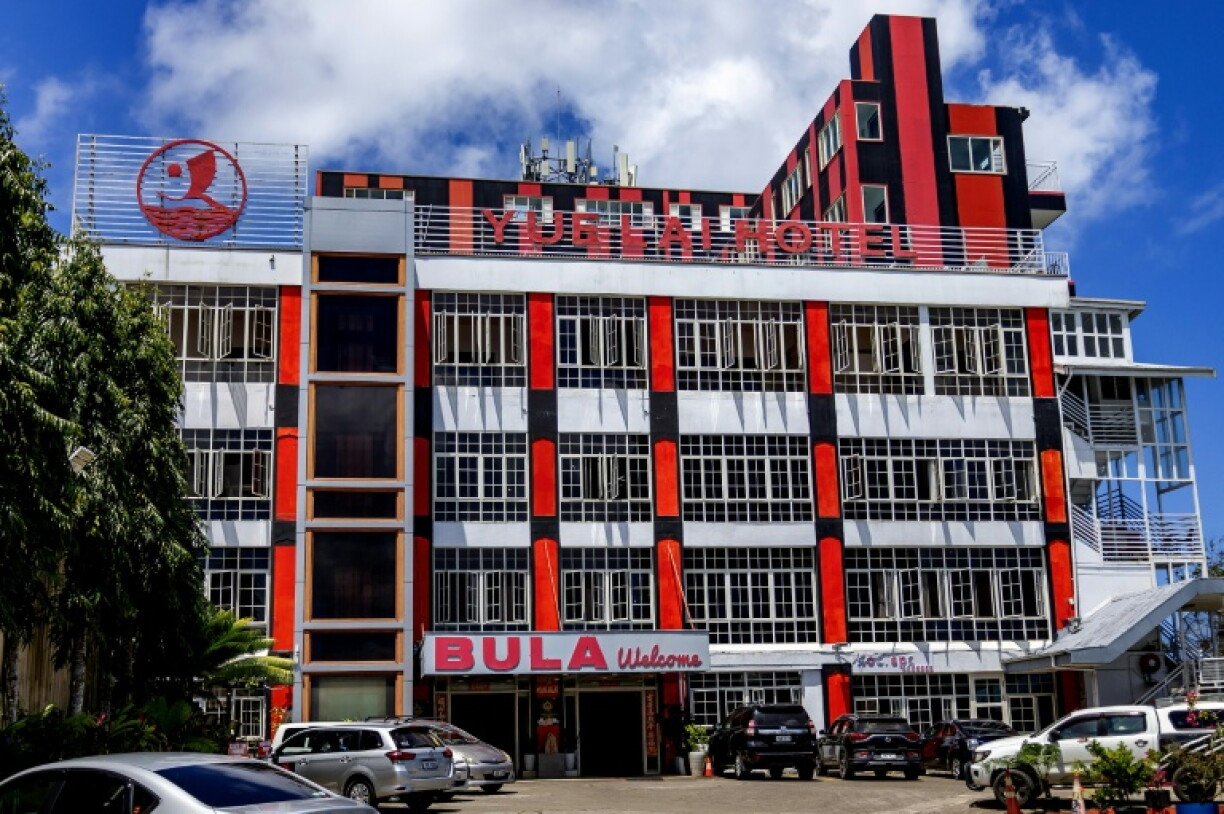 A general view shows the Yue Lai Hotel, owned by local businessman Zhao Fugang, in Suva on October 8, 2026