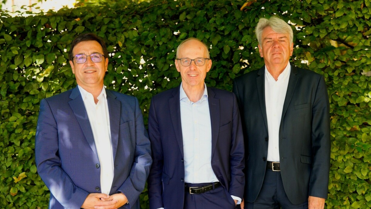 De Steve Heiliger, Generalsekretär CGFP, de Luc Frieden, Lëtzebuerger Premier an de Romain Wolff, President vun der CGFP.