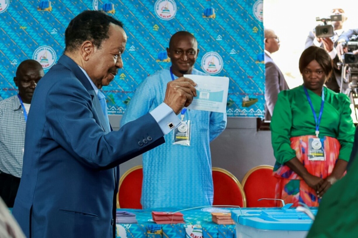 President Paul Biya cast his ballot in Yaounde