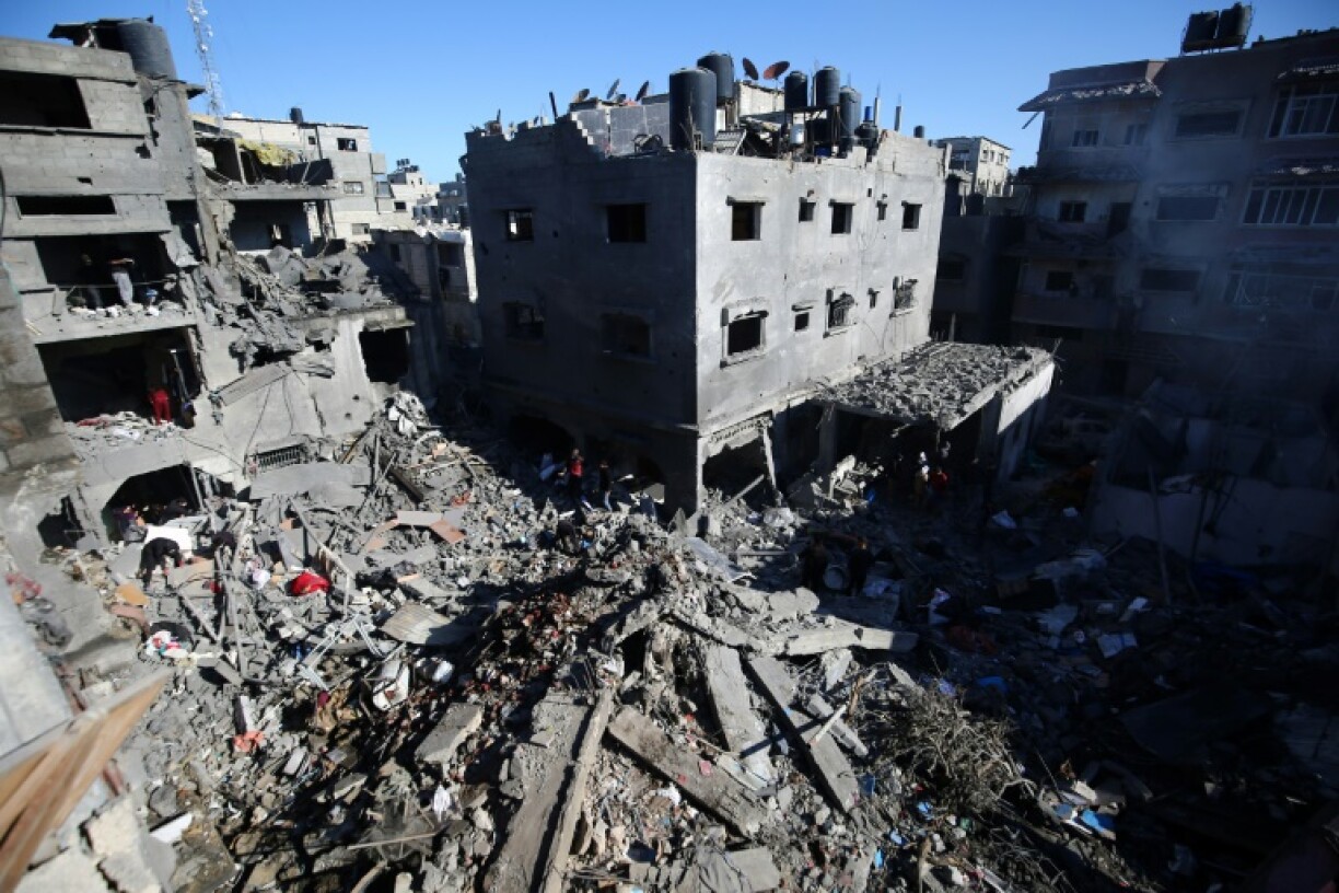 The Nuseirat refugee camp in central Gaza after Israeli air strikes on March 23, 2025