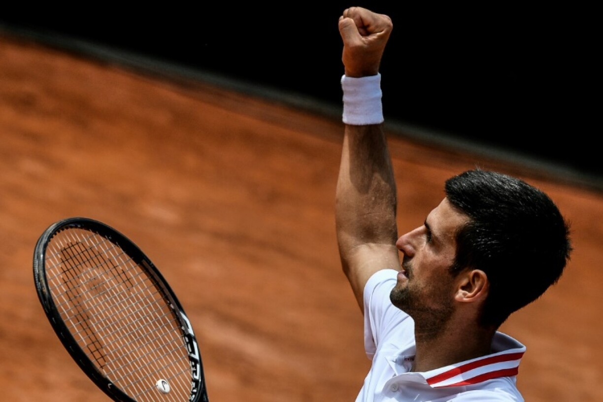 Le N.1 mondial Novak Djokovic lors de l'Italian Open le 15 mai 2021 à Rome