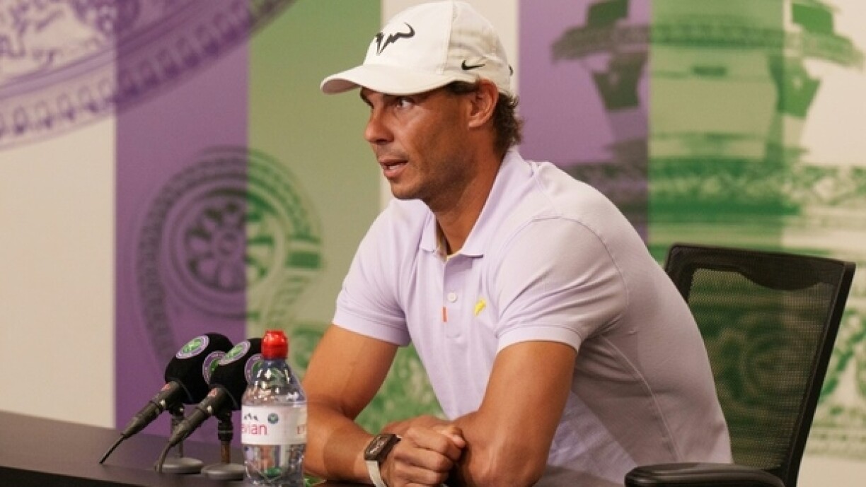 L'Espagnol Rafael Nadal annonce son forfait pour la demi-finale de Wimbledon, le 7 juillet 2022 à Londres