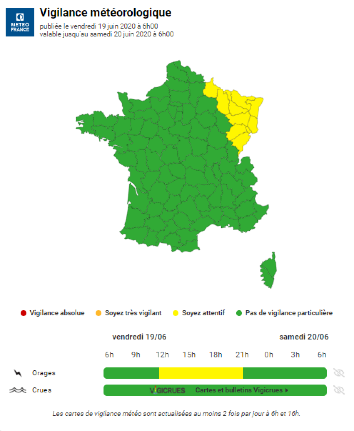 Les prévisions pour la journée de vendredi
