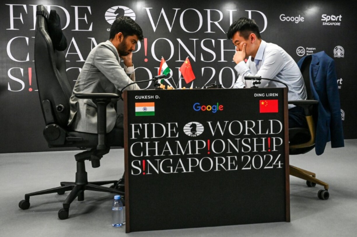 World chess champion Chinese Ding Liren, 32, is defending his crown against 18-year-old Indian prodigy Gukesh Dommaraju