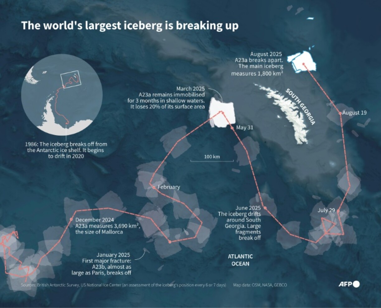 The world's largest iceberg is breaking up