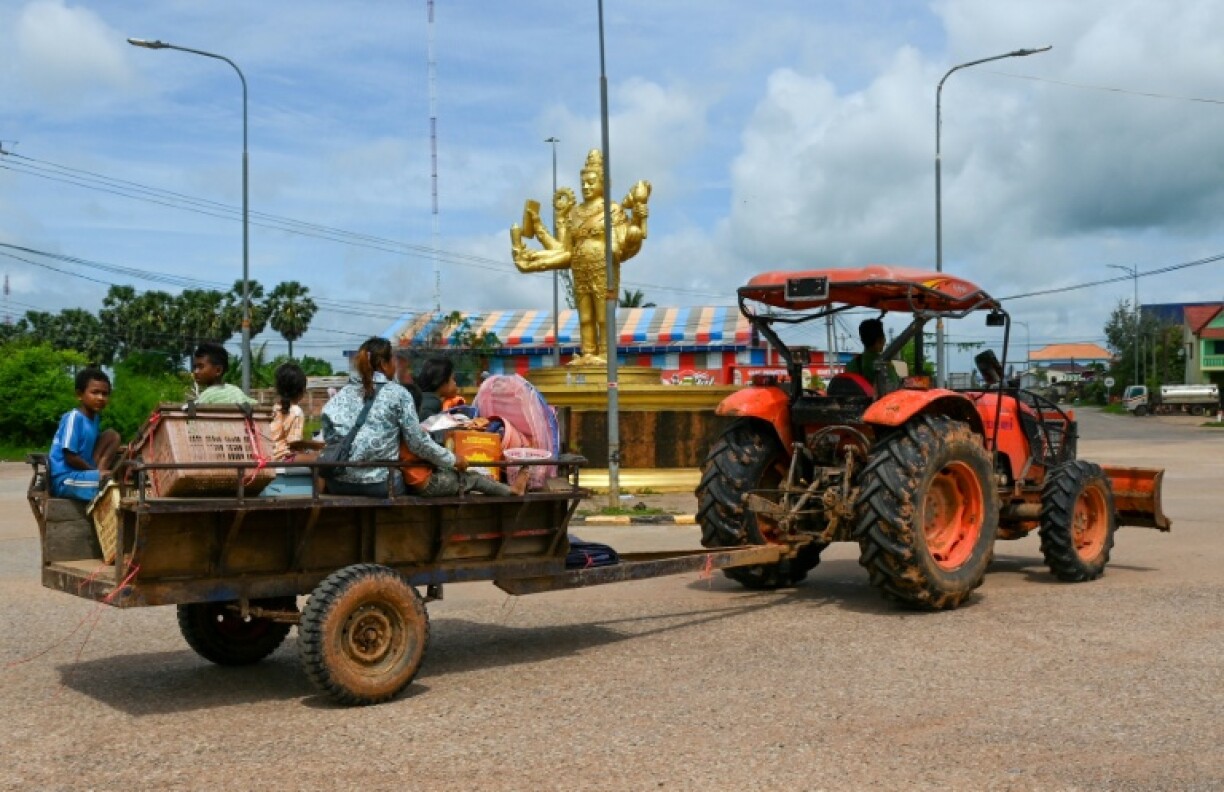 People who fled the Cambodia-Thailand border return to their homes in Oddar Meanchey province