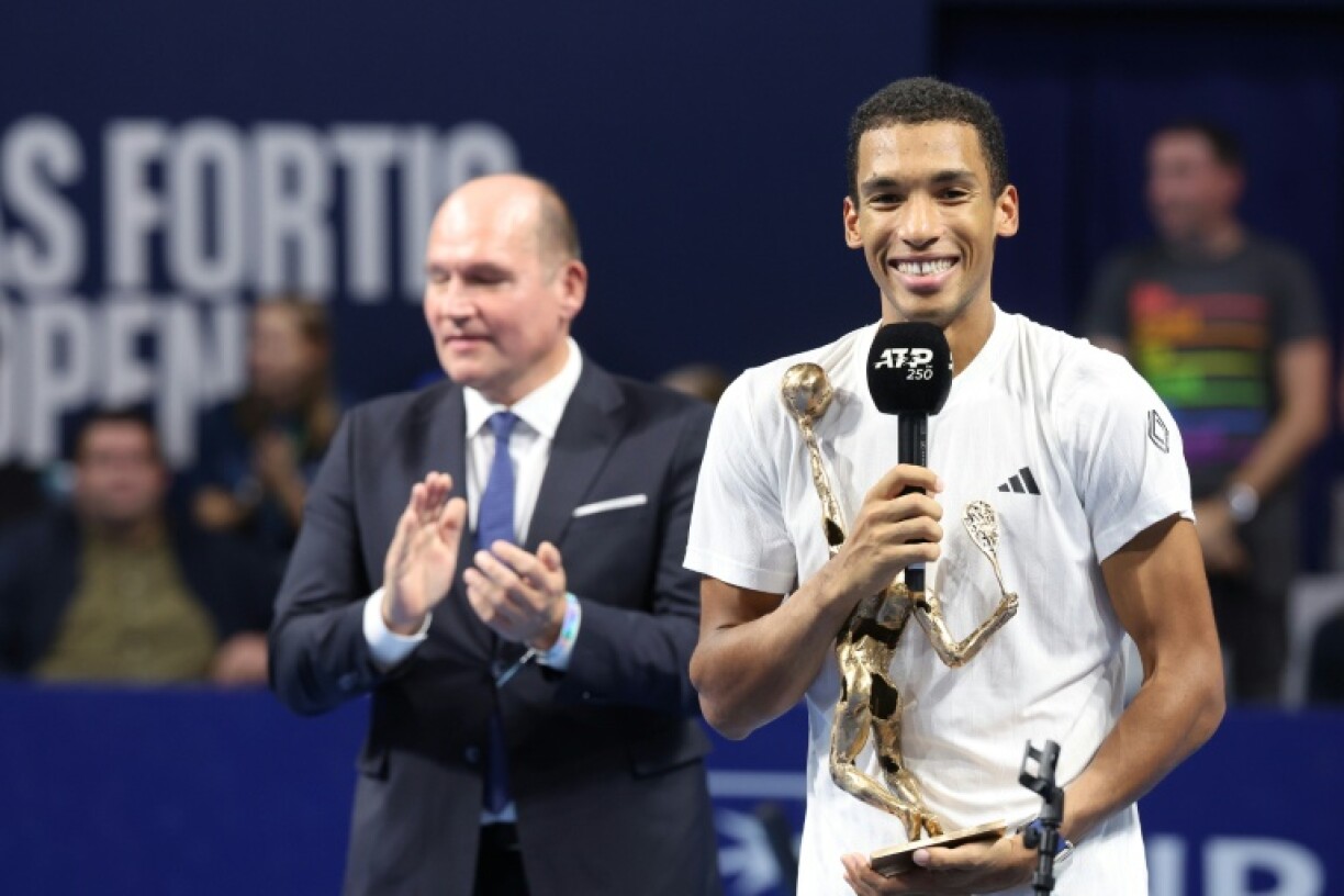 Felix Auger-Aliassime was double happy after winning in Brussels