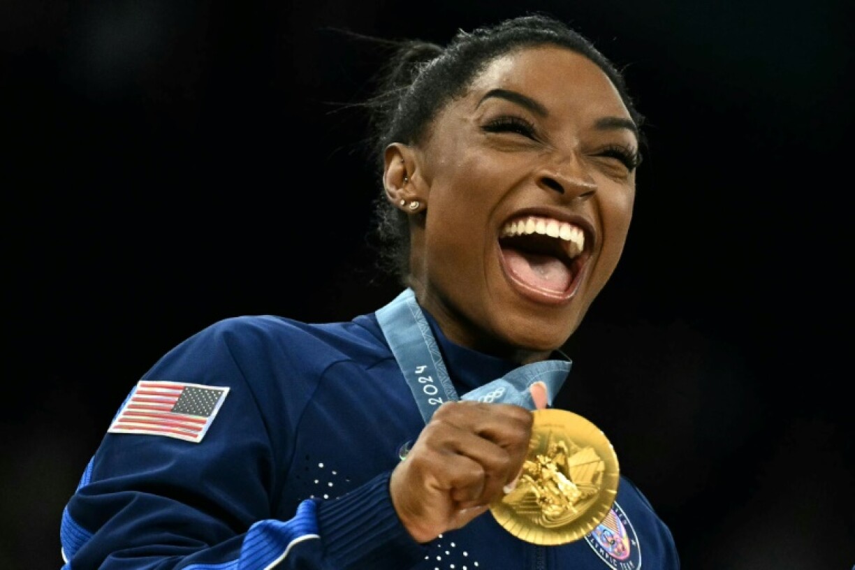 Triumphant return: Simone Biles