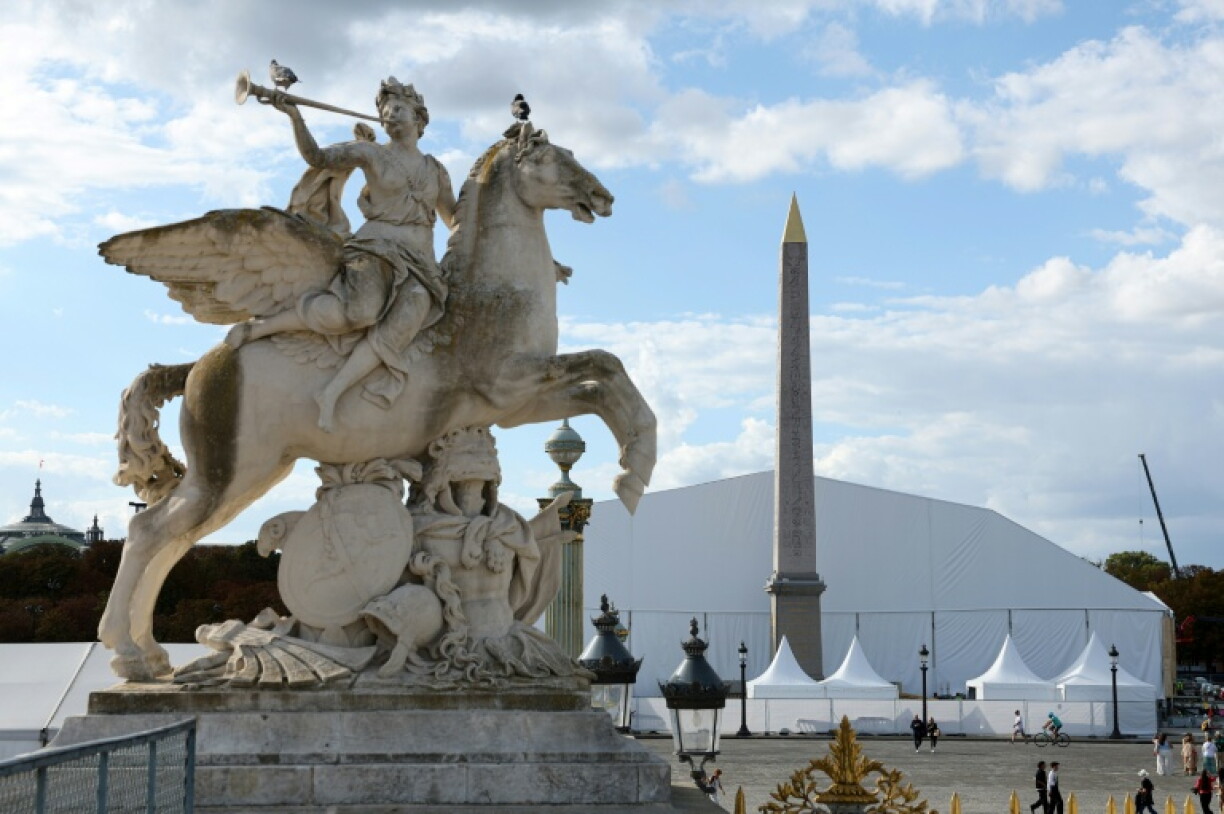 A giant tent has appeared on Place de la Concorde